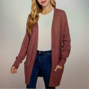 Active USA Classic Coastal Minimalist Neutral Sweater Cardigan Small